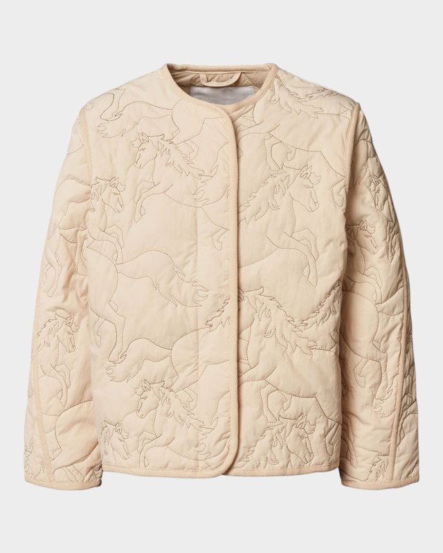 Girl's Holley Quilted Horse Jacket, Size 8-16